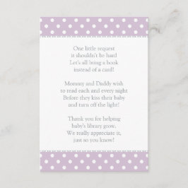 En liten begäran Lavender Baby Shower Bok Tilläggskort