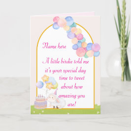 En liten Birdie sa att det är din födelsedag Helgkort