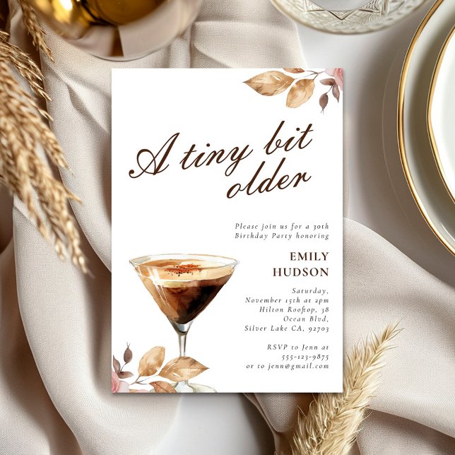 En liten bit äldre Espresso Martini-Födelsedagsfes Inbjudningar (Skapare uppladdad)