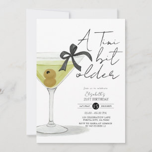 En liten bit äldre Olive Martini Birthday-inbjudan Inbjudningar