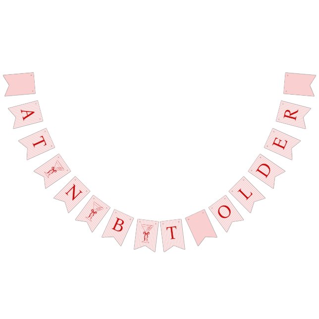 En liten bit äldre söt rosa röd födelsedag vimplar (Alla)
