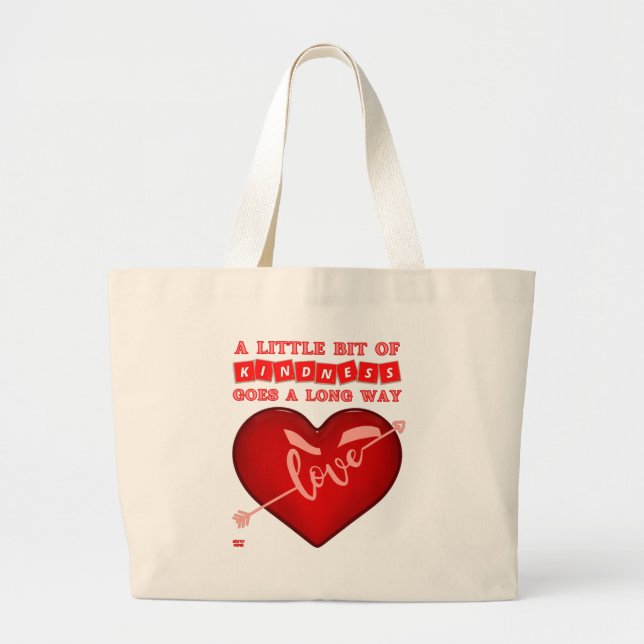 "EN LITEN BIT AV KINDNESS..." inspirerande citat Jumbo Tygkasse (Framsidan)