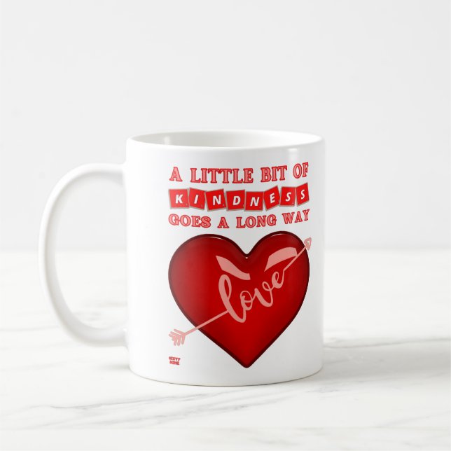 "EN LITEN BIT AV KINDNESS..." inspirerande citat Kaffemugg (Vänster)