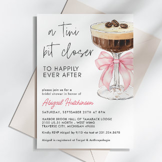 En liten bit närmare rosa rosett Espresso Martini Inbjudningar