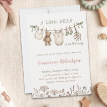 En liten björn är på väg Teddybjörn Baby Shower