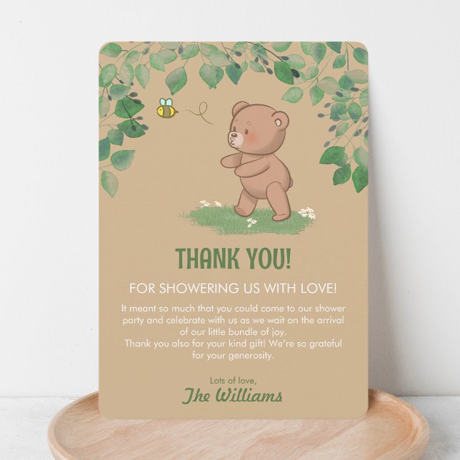 En liten björnstövel i Unge Tack Kort (The playful little cub is a perfect way to say thank you  to your friends and family.)