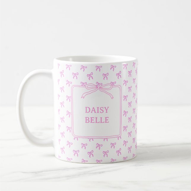 En liten blå jeanbaby blå Coquette-slöja Kaffemugg (Vänster)