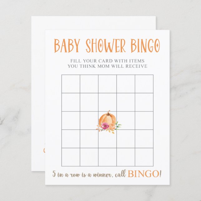 En liten Blommigt, babyskor, Bingo Game (Fram/baksida)