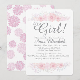 en liten blommigt, en liten babydusch botanisk inbjudningar