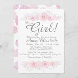 en liten blommigt, en liten babydusch botanisk julkort