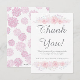 en liten blommigt, en liten babydusch botanisk tack kort