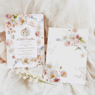 En liten Blommigt, flicka, babyskor Inbjudningar