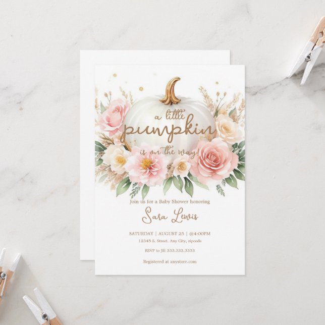 En liten Blommigt för höstfälla för hösten Inbjudningar (Fram/Back In Situ)