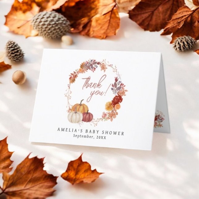 En liten Blommigt för höstfälla för hösten Tack Kort (Skapare uppladdad)