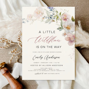 En liten Blommigt för Wildblomma Baby Shower-Elega