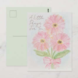En liten bön för dig | Rosa Gerber Daisy vatten Vykort