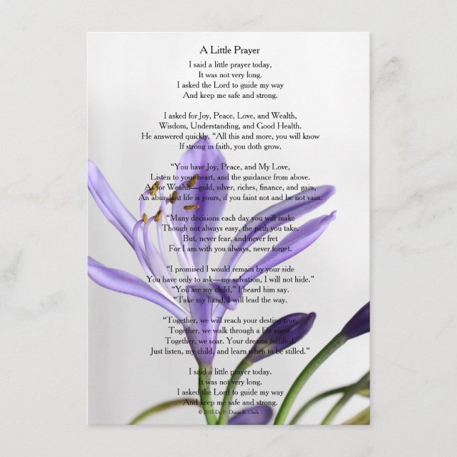 "En liten bön" Matte (Framsida)