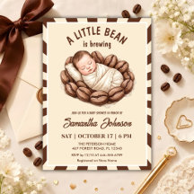 En liten böna brygger kaffe Baby Shower