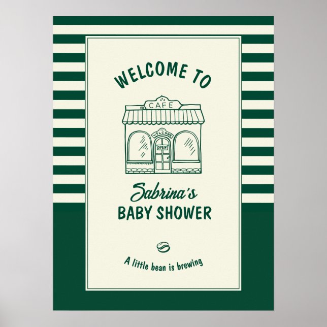 En liten böna bryggs Baby Shower Poster (Framsidan)