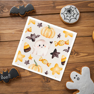 En liten Boo Akvarell Halloween Baby Shower Pappersservett