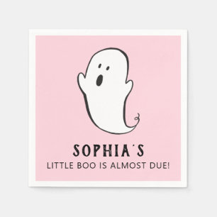 En liten boo är nära Rosa Halloween Baby Pappersservett