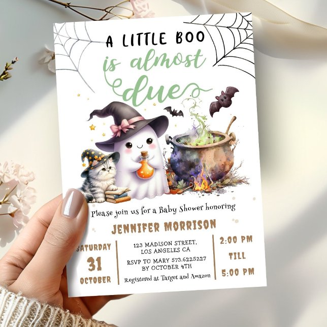 En liten Boo är nästan DUE! Halloween Baby Shower Inbjudningar (Skapare uppladdad)