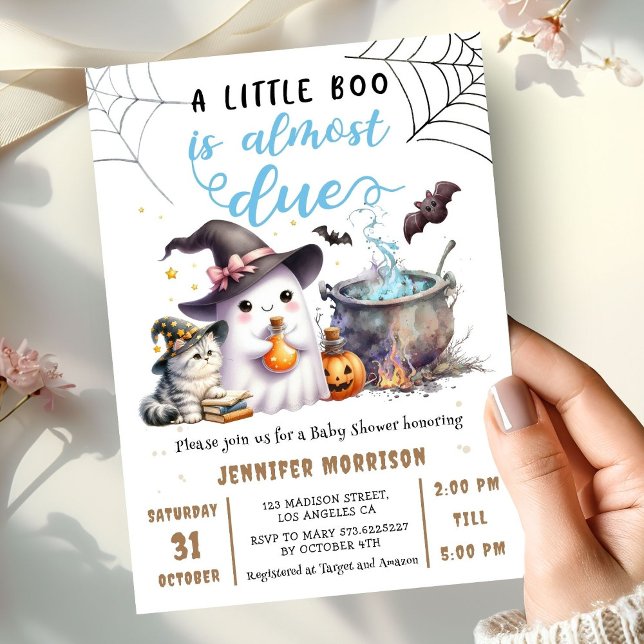 En liten Boo är nästan DUE! Halloween Baby Shower Inbjudningar (Skapare uppladdad)