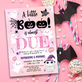 En liten boo är nästan DUE | Halloween Baby Shower Inbjudningar