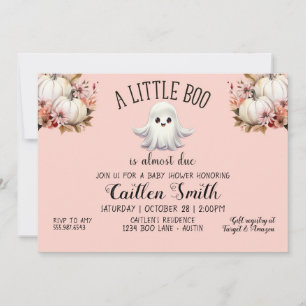 En liten boo är nästan färdig med Baby Shower Rosa Inbjudningar