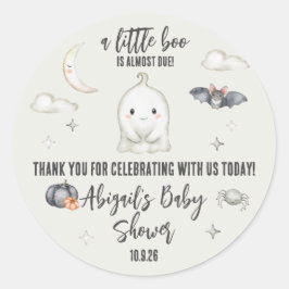 En liten BOO är nästan förfallen! Halloween Baby S Runt Klistermärke
