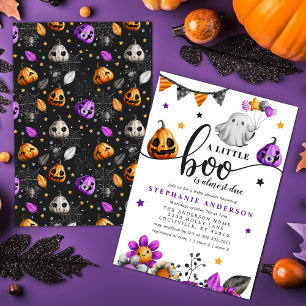 En liten Boo är nästan förfallen Halloween Baby Sh Inbjudningar