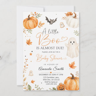 En liten boo är nästan förfallen Halloween-bebisen Inbjudningar