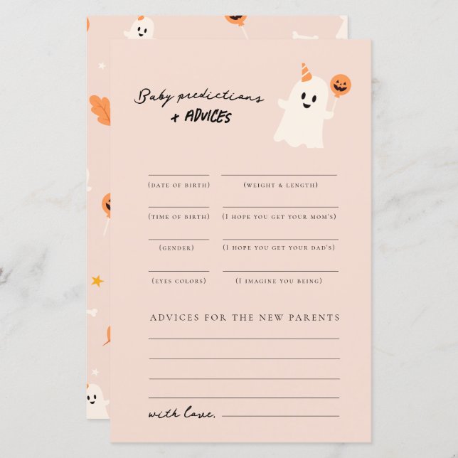 En liten boo är nästan förfallna Baby-förutsägelse (Fram/baksida)