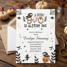 en liten boo är nästan framme halloween baby showe