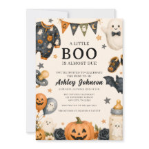 En liten BOO är nästan framme Halloween Baby Showe