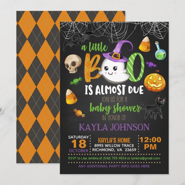 En liten boo är nästan på plats - BK Inbjudningar (Fram/baksida)