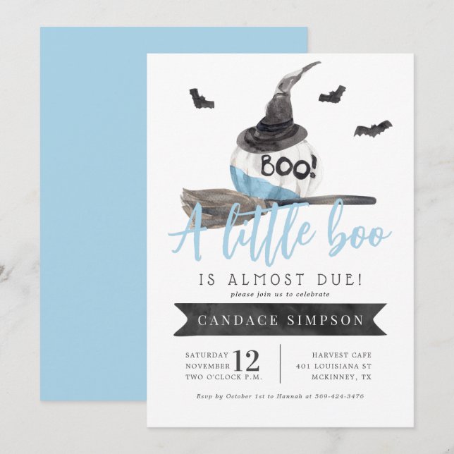 En liten boo är nästan på väg till Halloween Baby  Inbjudningar (Fram/baksida)