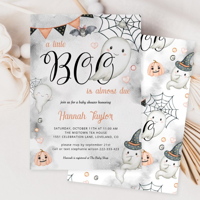 En liten boo är nästan på väg till Halloween Baby  Inbjudningar (Skapare uppladdad)
