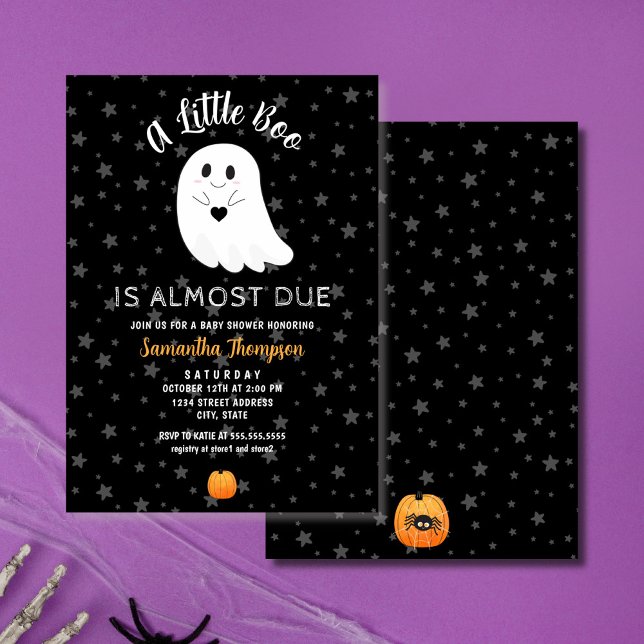En liten boo är nästan på väg till Halloween Baby  Inbjudningar (Skapare uppladdad)