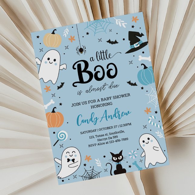 En liten boo är nästan på väg till Halloween Baby  Inbjudningar (Skapare uppladdad)