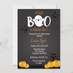En liten boo är nästan på väg till Halloween Baby  Inbjudningar