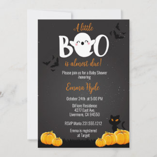 En liten boo är nästan på väg till Halloween Baby  Inbjudningar