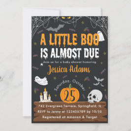 En liten boo är nästan på väg till Halloween Baby Inbjudningar