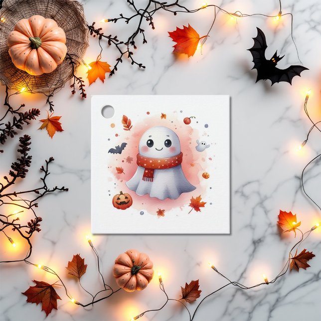 "En liten boo är på väg" Halloween Baby Shower Gåvor Etiketter ("A Little Boo is on the Way" Halloween Baby Shower Favor Tags)