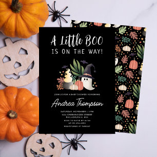 En liten boo är på vägen Halloween Baby Shower Inbjudningar