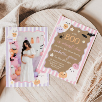 En liten Boo är snart förfallen Halloween Baby Sho Inbjudningar