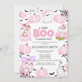 En liten boo är snart klar! Halloween Baby Shower Inbjudningar