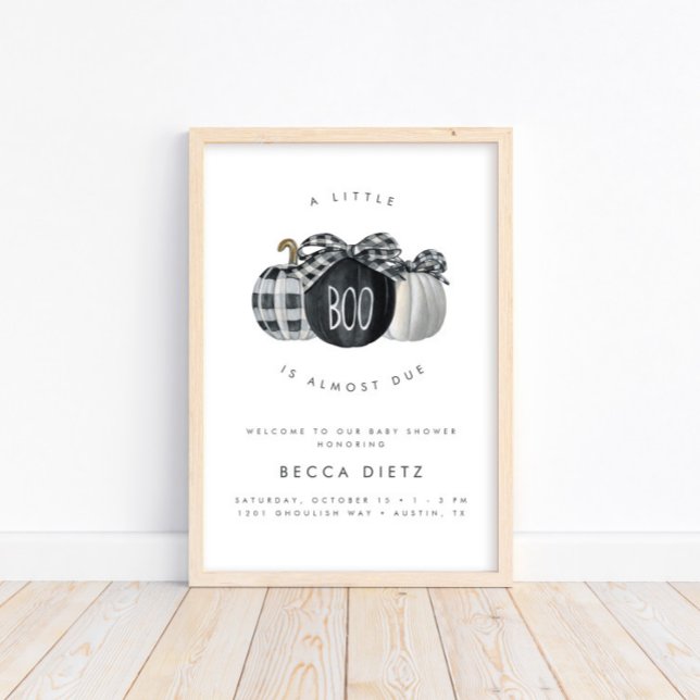 En liten boo är snart klar! Neutralt Baby Shower Poster (This halloween-inspired welcome sign is available for print AND instant digital download!)
