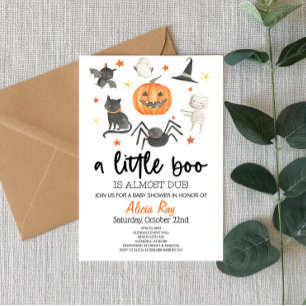 En liten boo är snart över! Baby Shower Halloween Inbjudningar