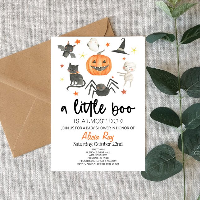 En liten boo är snart över! Baby Shower Halloween Inbjudningar (Skapare uppladdad)